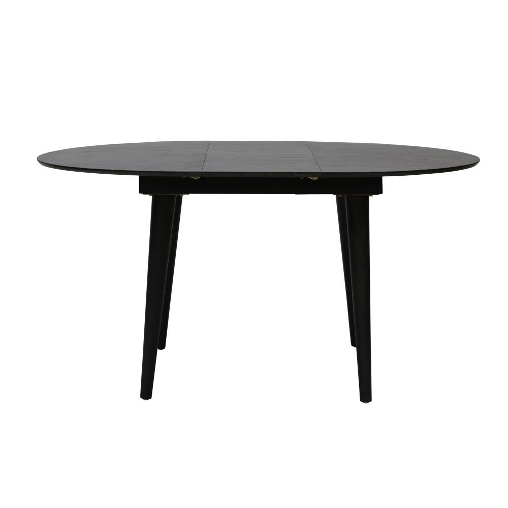 Noche Round Oval Wooden Extension Dining Table 110-145cm - Black Fast shipping On sale