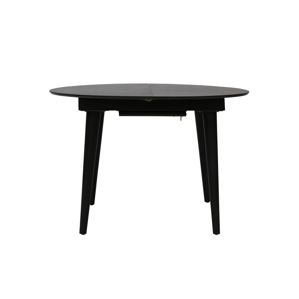 Noche Round Oval Wooden Extension Dining Table 110-145cm - Black Fast shipping On sale