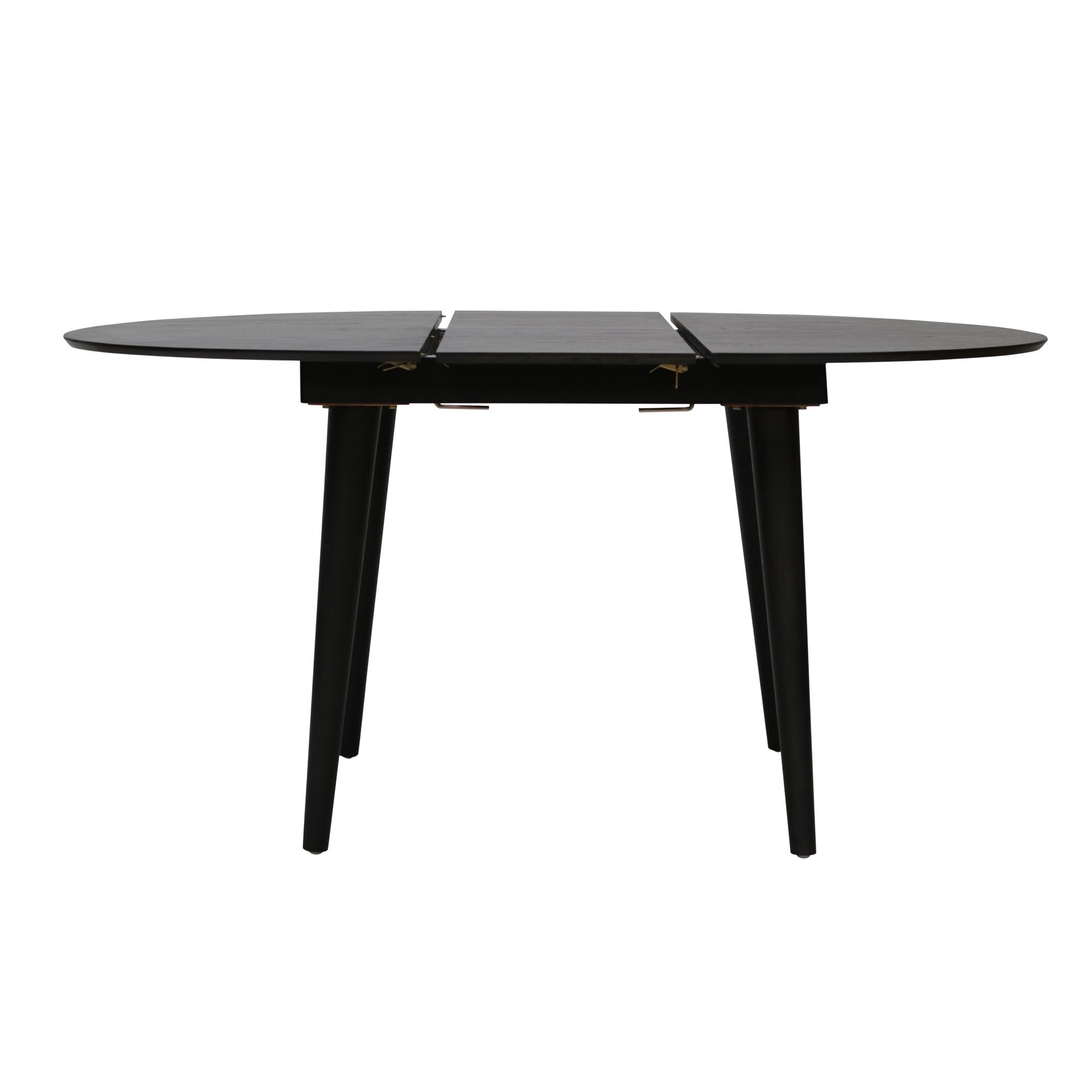 Noche Round Oval Wooden Extension Dining Table 110-145cm - Black Fast shipping On sale