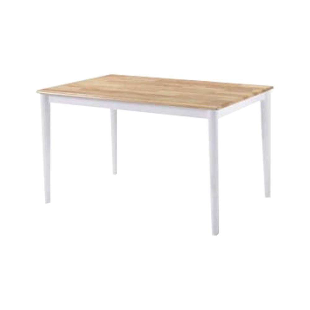 Nora Rectangular Wood Dining Table - 120cm Natural / White Fast shipping On sale