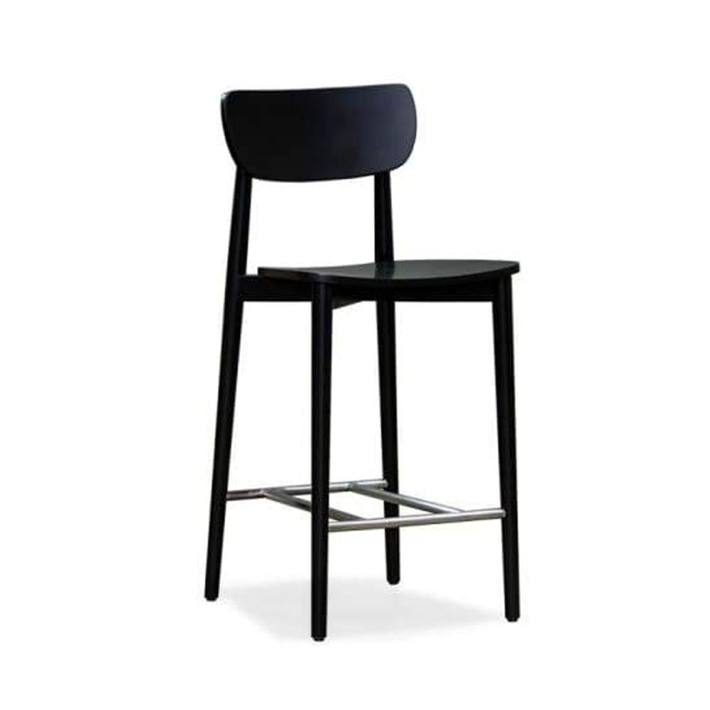 Nord Notodden Bar Stool 65cm - Black Frame Timber Seat Fast shipping On sale