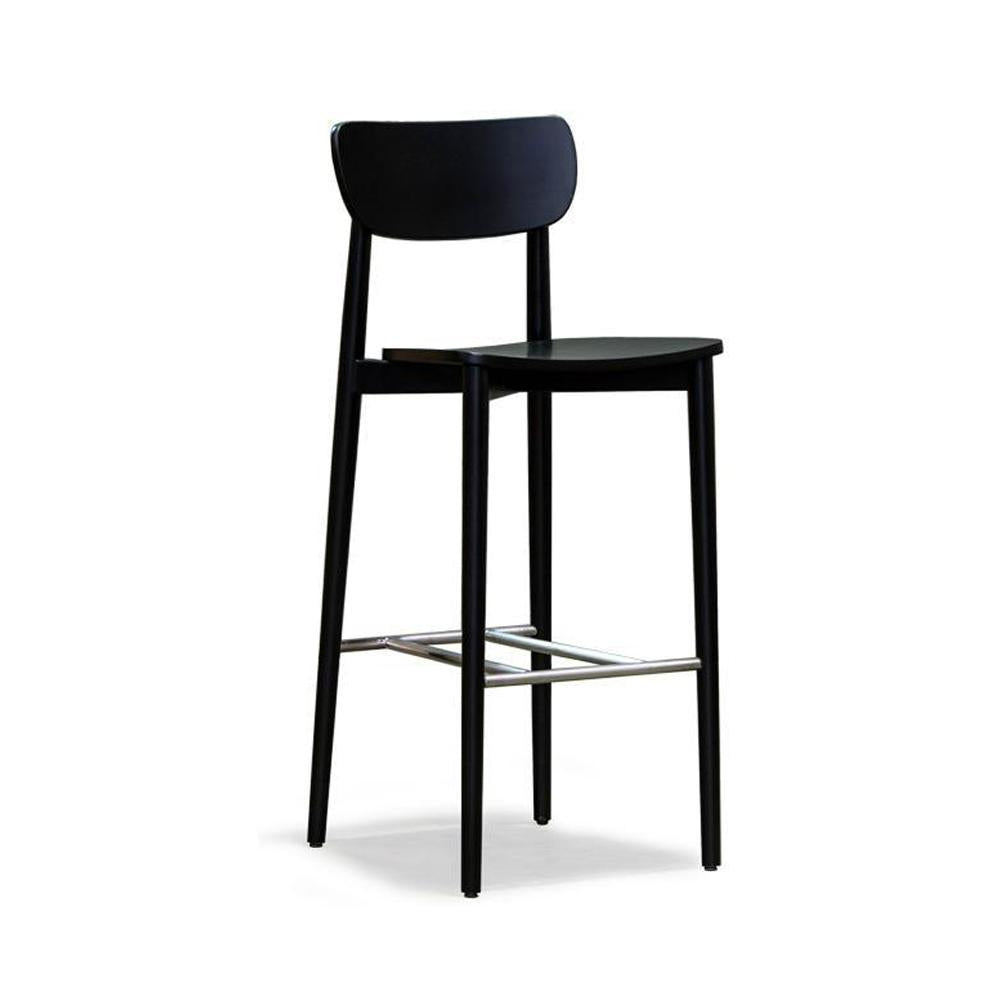 Nord Notodden Bar Stool 75cm - Black Frame - Timber Seat Fast shipping On sale