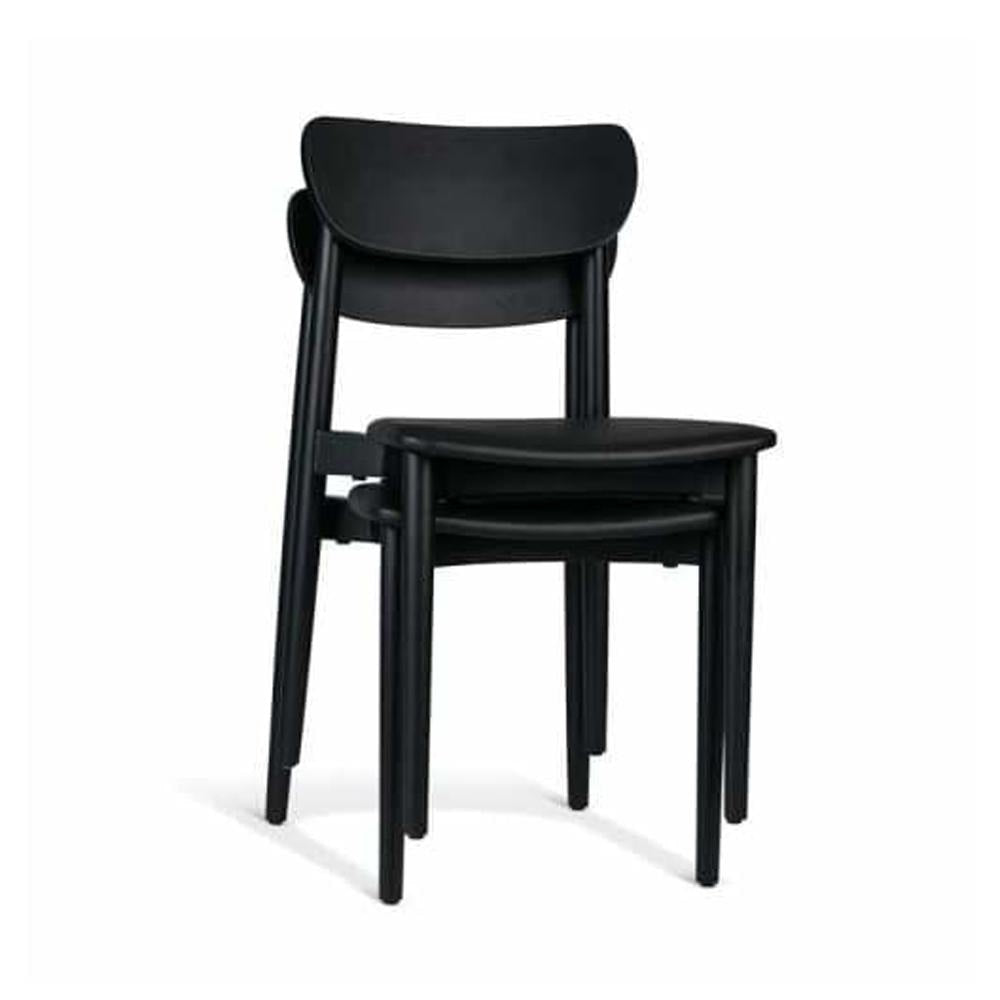 Nord Notodden Dining Chair - Black Frame Timber Seat Fast shipping On sale