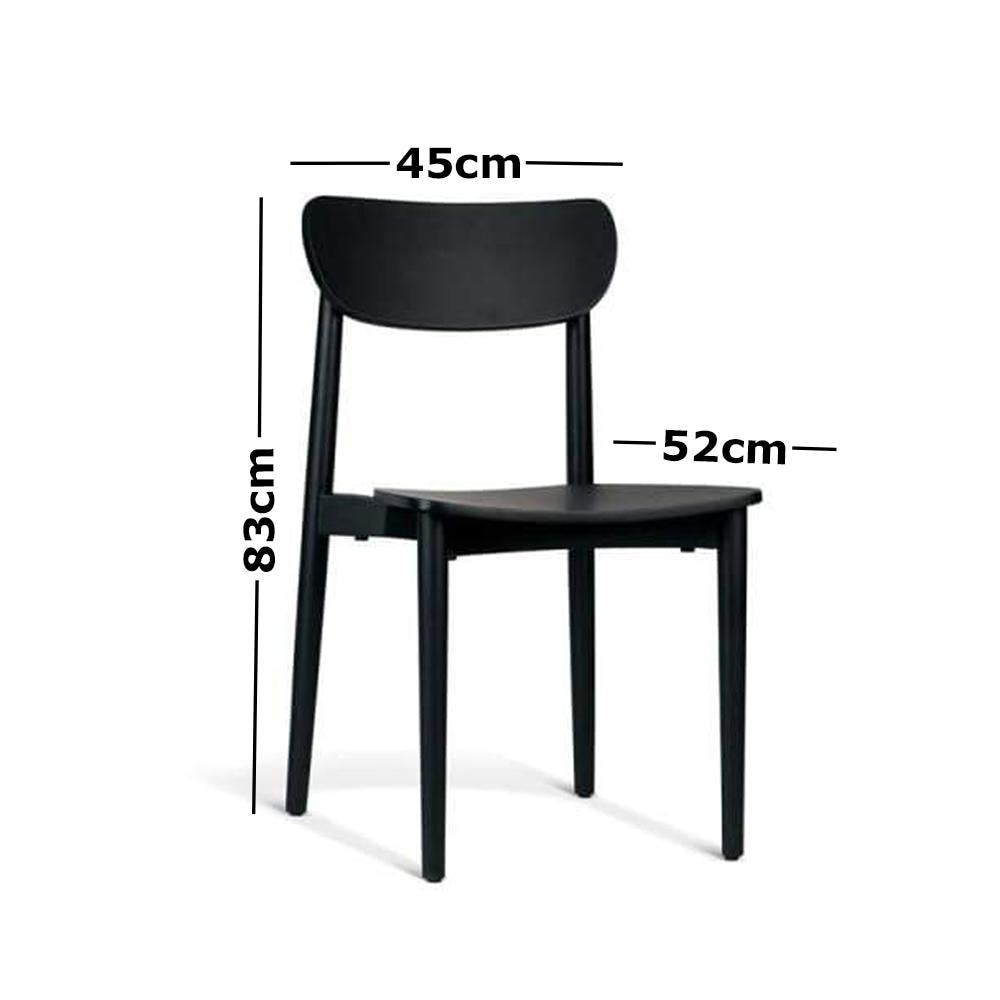 Nord Notodden Dining Chair - Black Frame - Timber Seat Fast shipping On sale