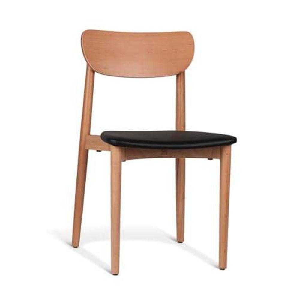 Nord Notodden Dining Chair - Natural Frame - Black Cushion Seat Fast shipping On sale