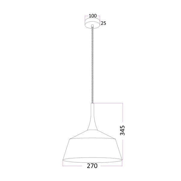 NORDIC Pendant Lamp Light Interior ES Black Small Angled Dome OD270mm Fast shipping On sale