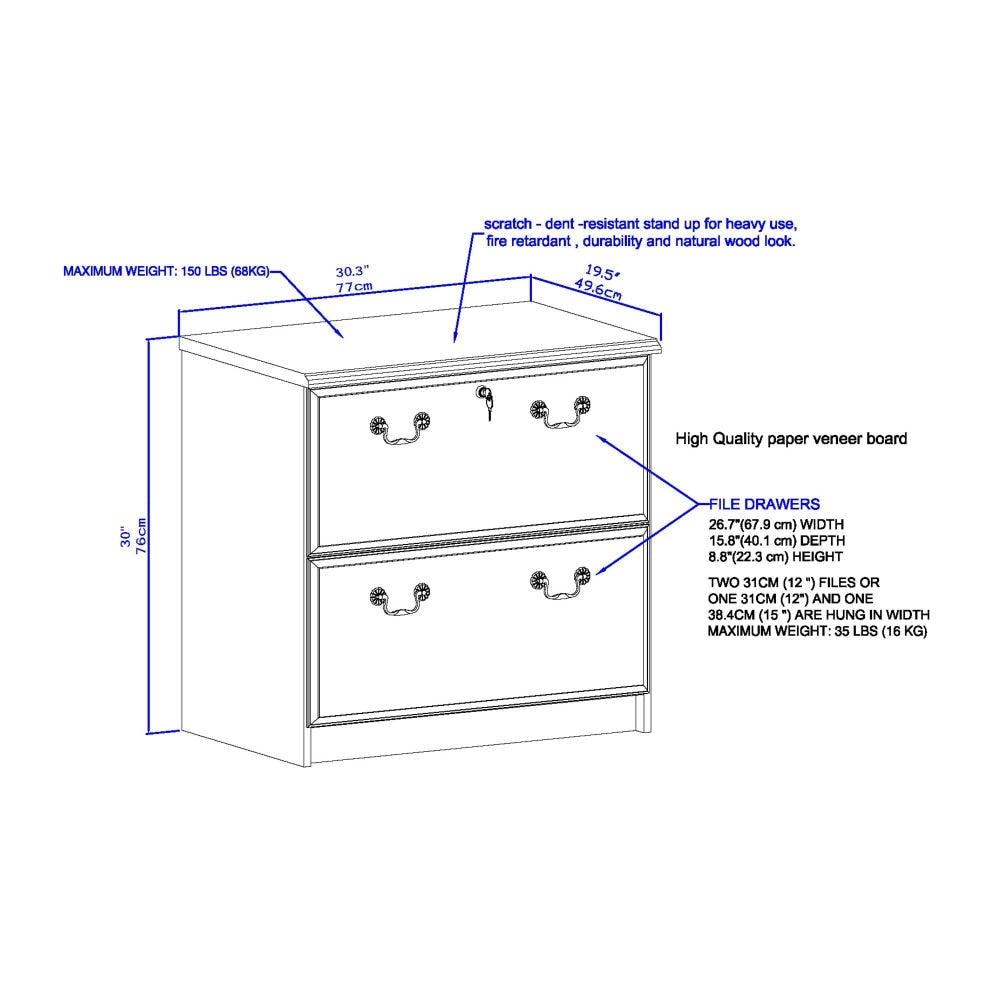 Norwich Modern Wooden 2-Drawer Lateral Filing Cabinet Storage - Black Oak Fast shipping On sale