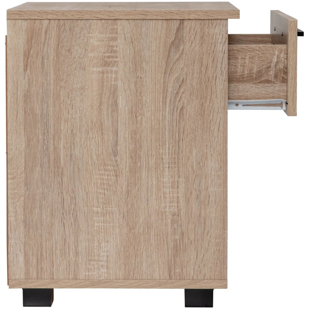 Nova 1-Drawer Bedside NightStand End Lamp Side Table - Light Sonoma Oak Fast shipping On sale