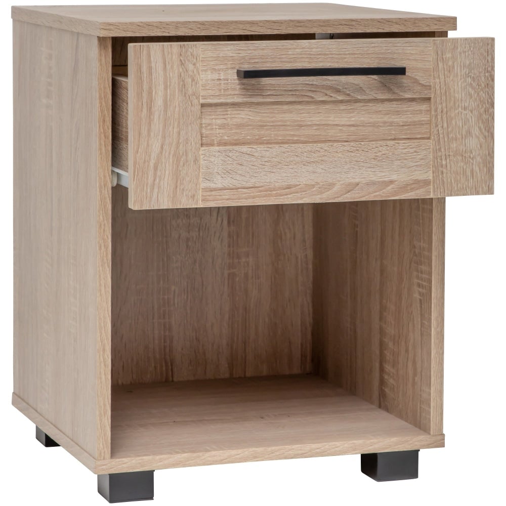 Nova 1-Drawer Bedside NightStand End Lamp Side Table - Light Sonoma Oak Fast shipping On sale