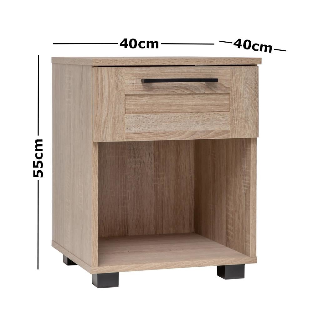 Nova 1-Drawer Bedside NightStand End Lamp Side Table - Light Sonoma Oak Fast shipping On sale