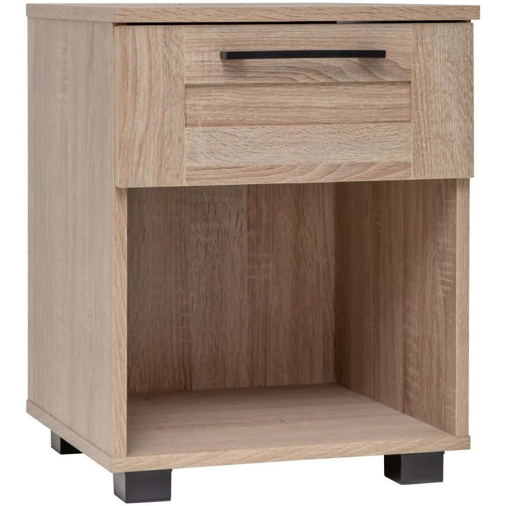 Nova 1-Drawer Bedside NightStand End Lamp Side Table - Light Sonoma Oak Fast shipping On sale