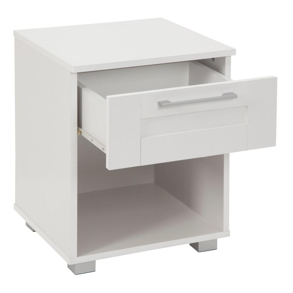Nova 1-Drawer Bedside NightStand End Lamp Side Table - White Fast shipping On sale