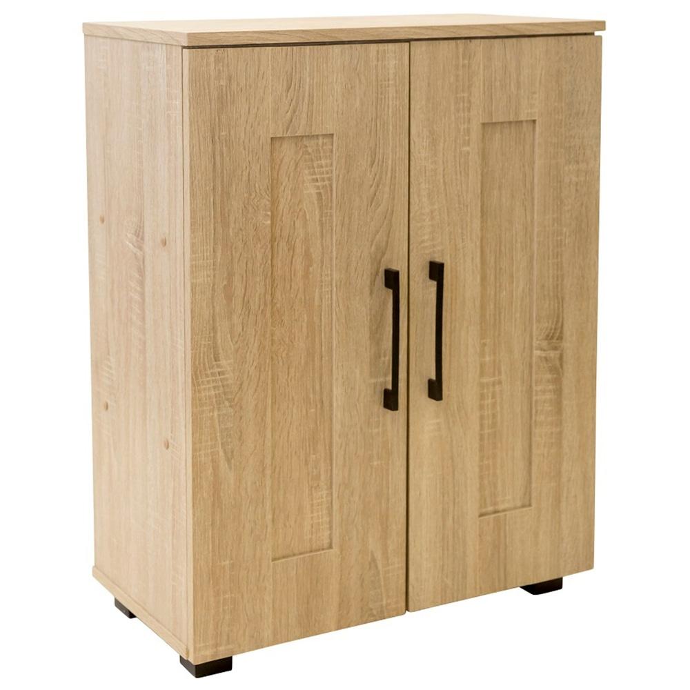 Nova 2-Door Low Cupboard Lowboy Storage Cabinet - Light Sonoma Oak Fast shipping On sale