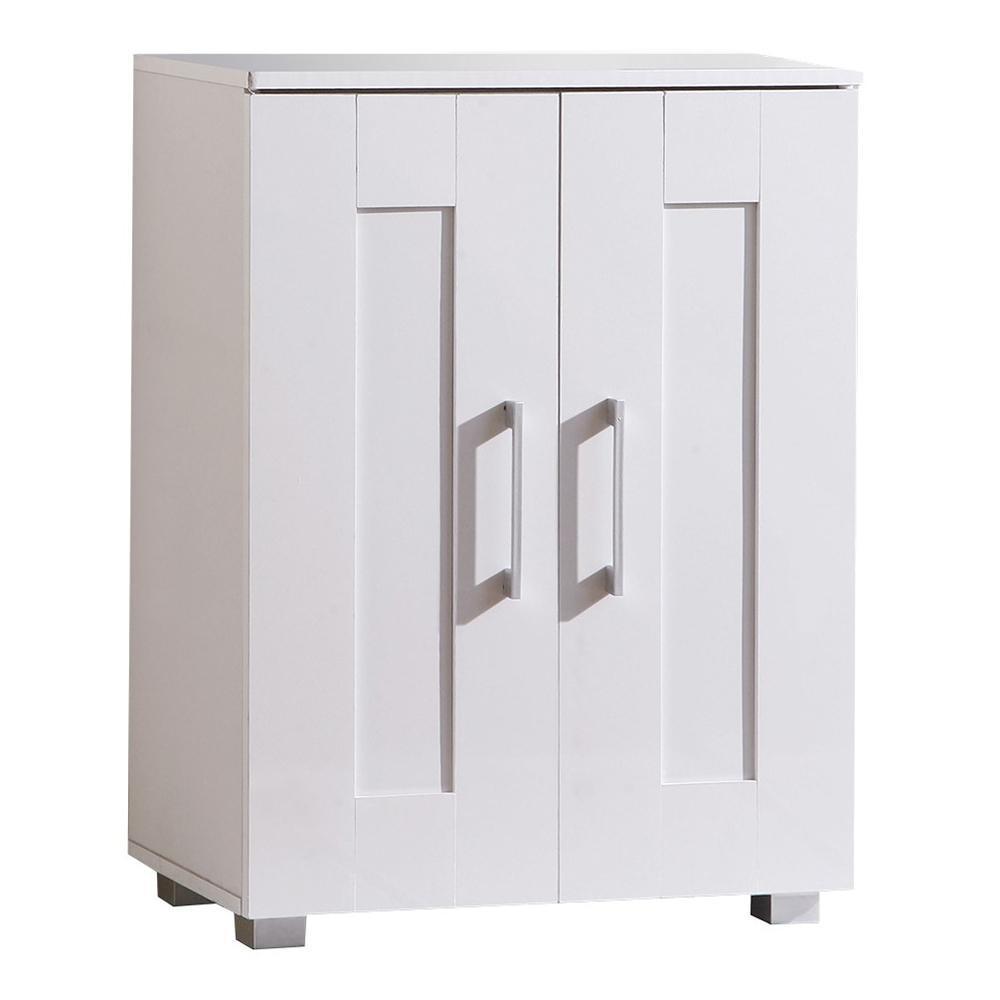 Nova 2-Door Low Cupboard Lowboy Storage Cabinet - White Fast shipping On sale