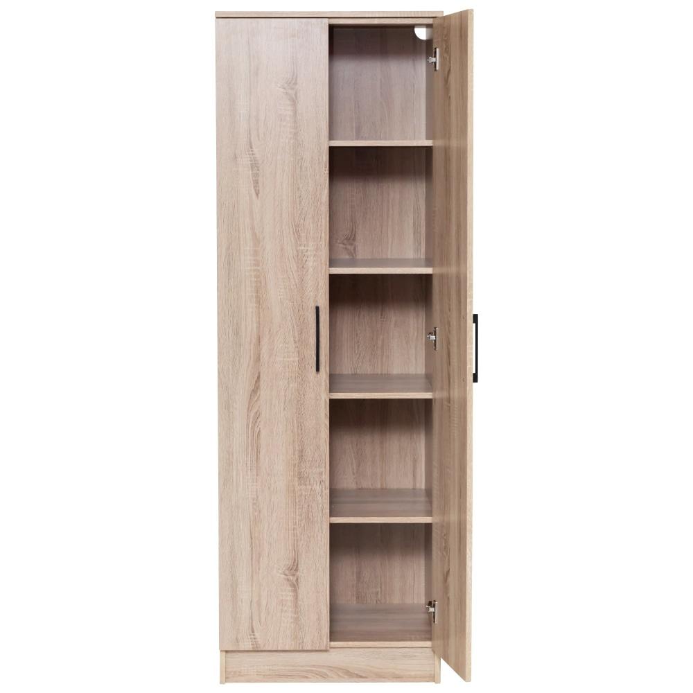 Nova 2-Door Multi-Purpose 5-Tier Cupboard Storage Cabinet - Light Sonoma Oak Fast shipping On sale