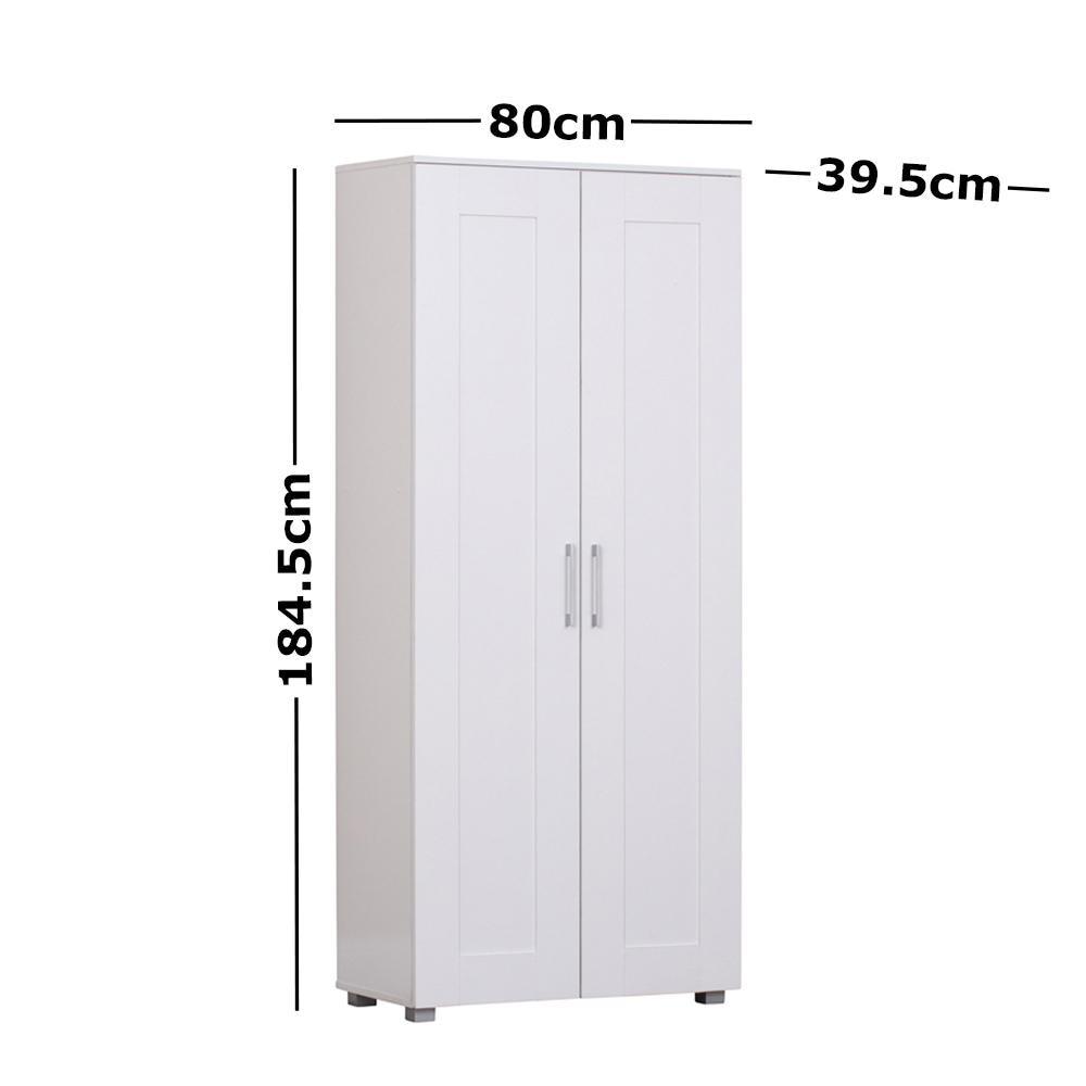 Nova 2-Door Tall Cupboard Storage Cabinet - White Fast shipping On sale