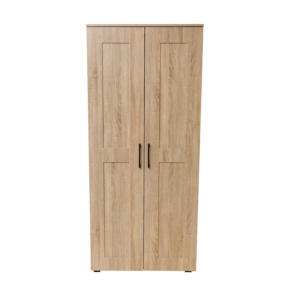 Nova 2 - Door Tall Cupboard Tallboy Storage Cabinet - Light Sonoma Oak Fast shipping On sale