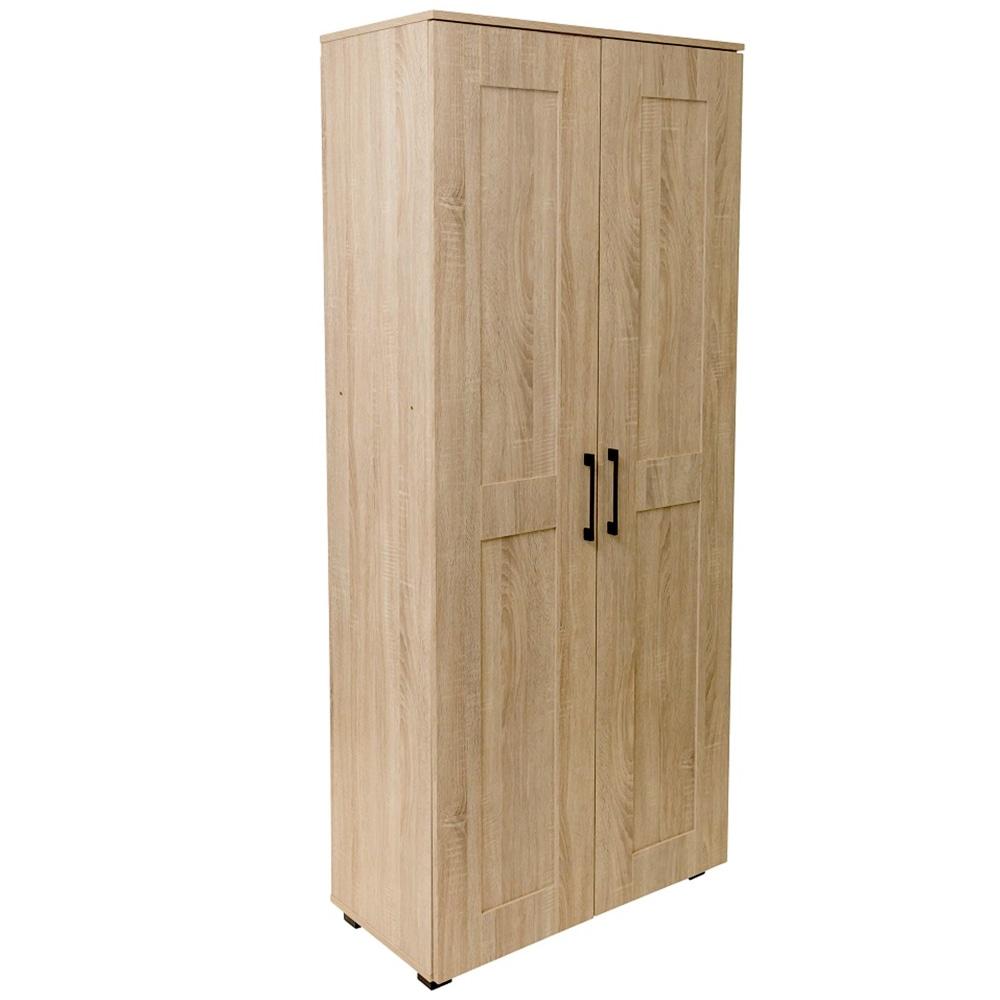 Nova 2 - Door Tall Cupboard Tallboy Storage Cabinet - Light Sonoma Oak Fast shipping On sale