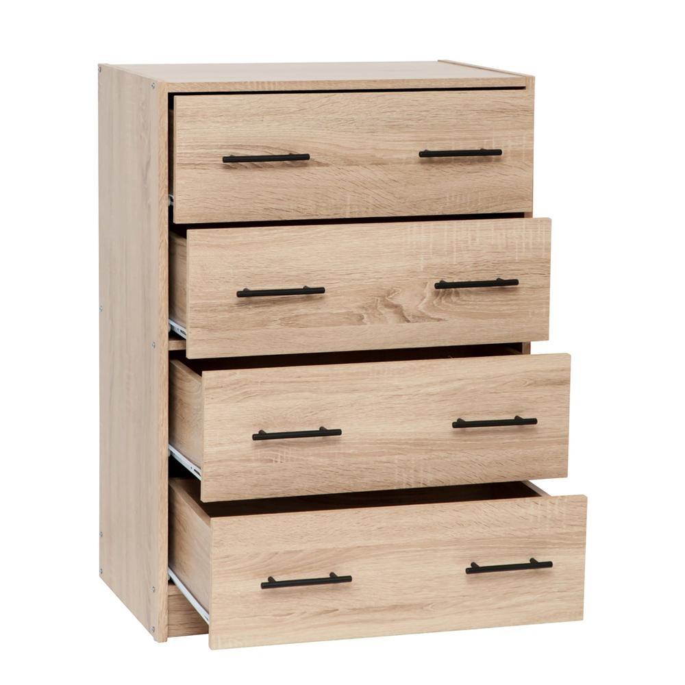 Nova Chest of 4-Drawer Tallboy Storage Cabinet - Light Sonoma Oak Of Drawers Fast shipping On sale