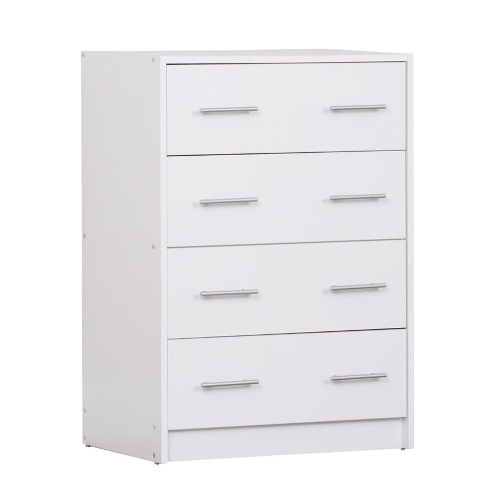 Nova Chest of 4-Drawer Tallboy Storage Cabinet - White Of Drawers Fast shipping On sale