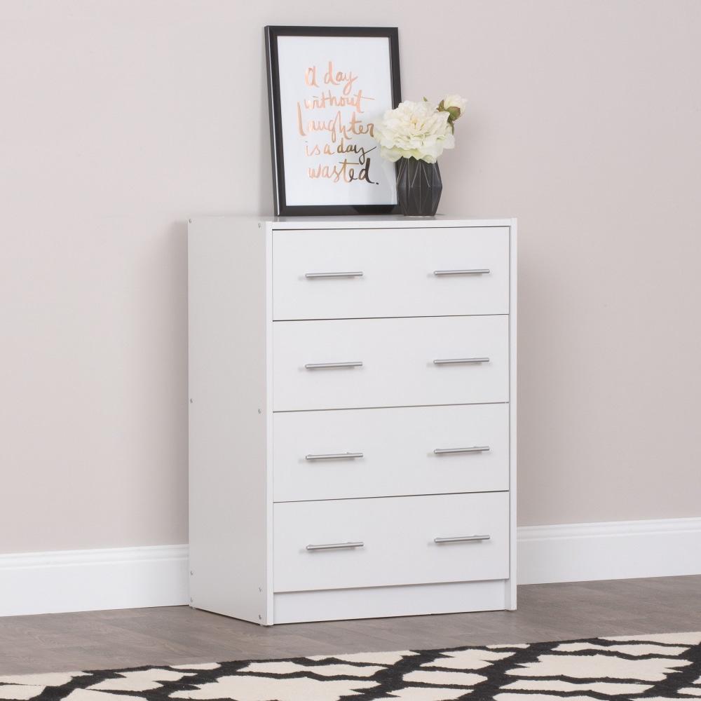 Nova Chest of 4-Drawer Tallboy Storage Cabinet - White Of Drawers Fast shipping On sale