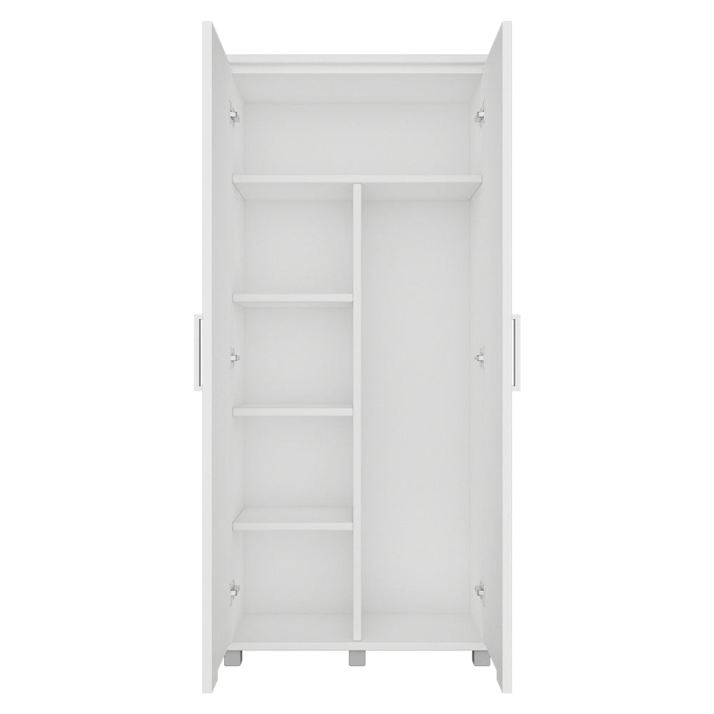 Nova Multi-Purpose 2-Door Broom Cupboard Storage Cabinet - White Fast shipping On sale