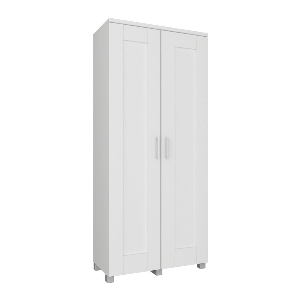 Nova Multi - Purpose 2 - Door Broom Cupboard Storage Cabinet - White Fast shipping On sale