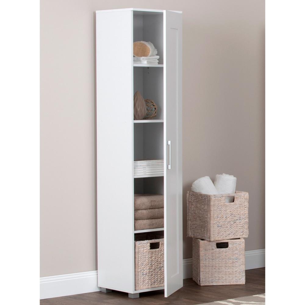 Nova Single Door Tall Cupboard Storage Cabinet - White Fast shipping On sale