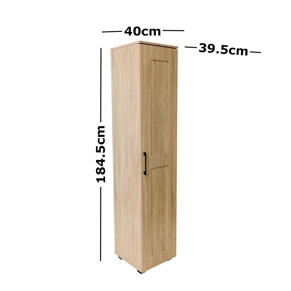 Nova Single Door Tall Cupboard Tallboy Storage Cabient - Light Sonoma Oak Fast shipping On sale