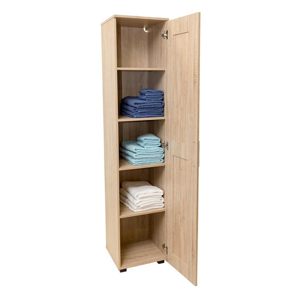 Nova Single Door Tall Cupboard Tallboy Storage Cabient - Light Sonoma Oak Fast shipping On sale