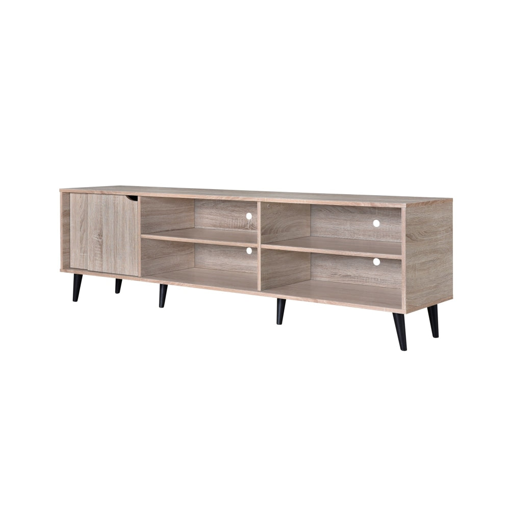 Nusa Lowline Industrial Wooden Entertainment Unit TV Stand 181cm - Oak Fast shipping On sale