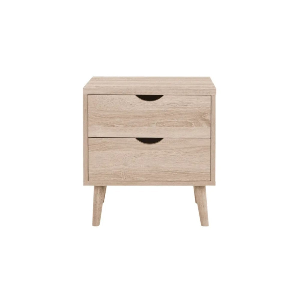 Nyhavn Collection 2 Drawer Bedside Nightstand Side Table - Oak Fast shipping On sale