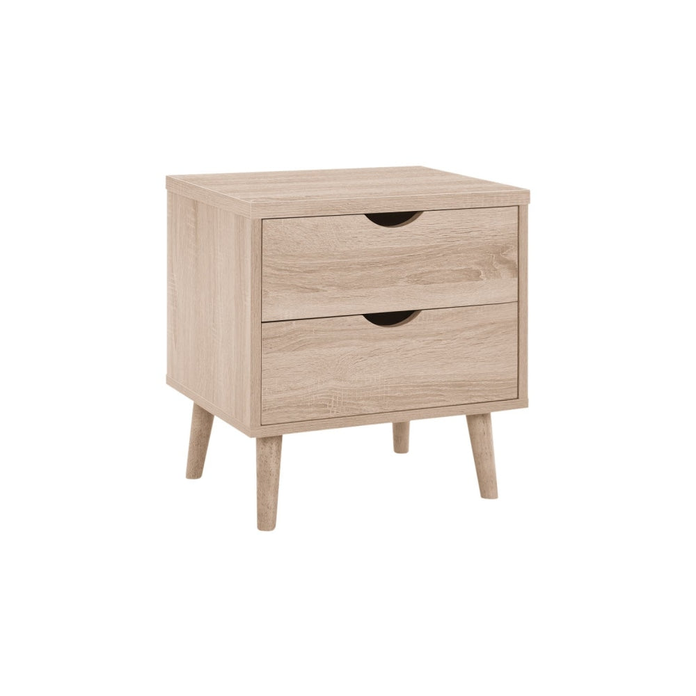 Nyhavn Collection 2 Drawer Bedside Nightstand Side Table - Oak Fast shipping On sale