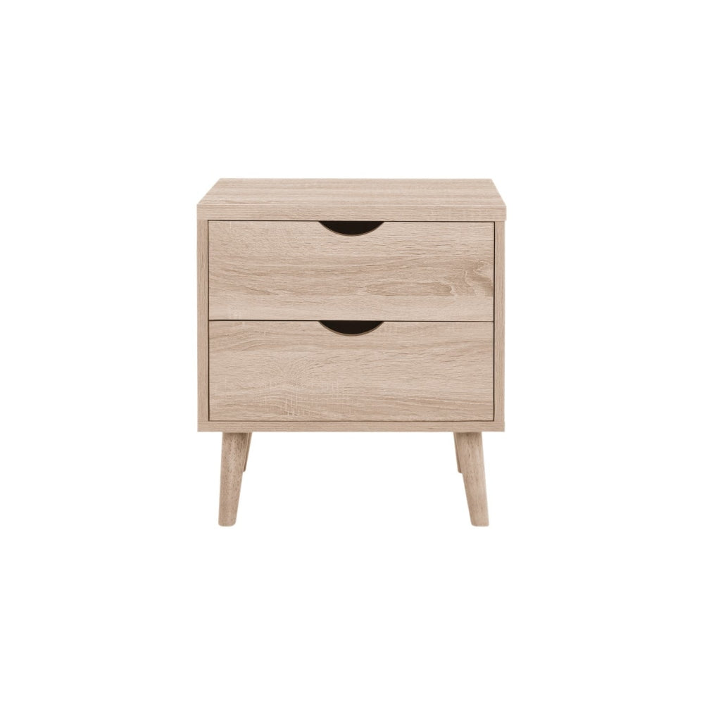 Nyhavn Collection 2 Drawer Bedside Nightstand Side Table - Oak Fast shipping On sale