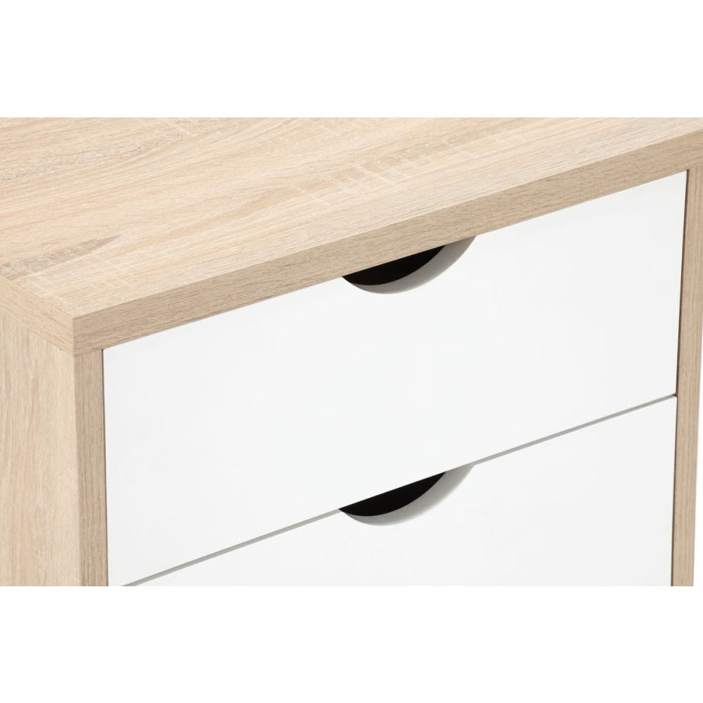 Nyhavn Collection Chest of 2 Drawer Bedside Nightstand Side Table - White/Oak White Fast shipping On sale