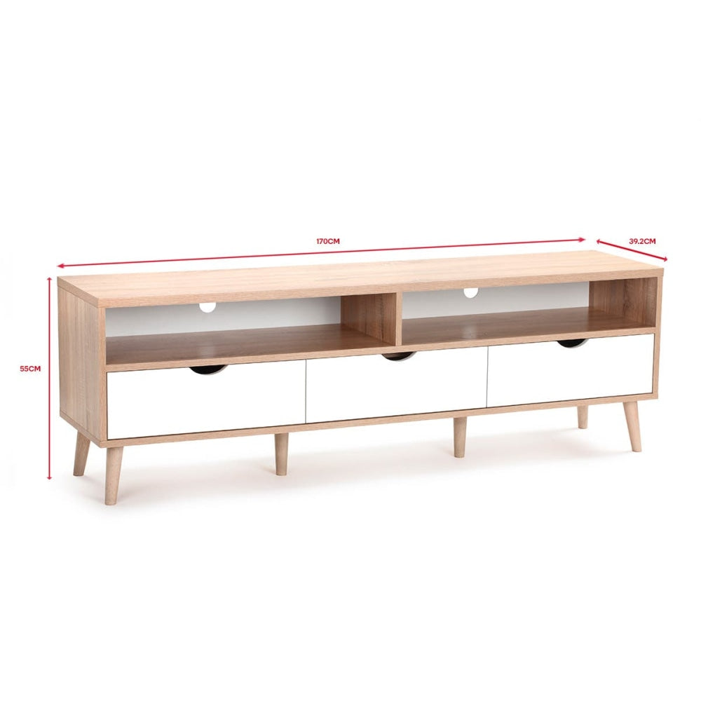 Nyhavn Collection Entertainment Unit TV Stand - White/Oak 170cm Fast shipping On sale