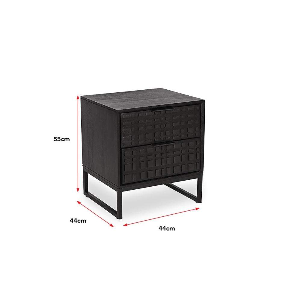 Oban Bedside Nightstand Side Table - Black Fast shipping On sale