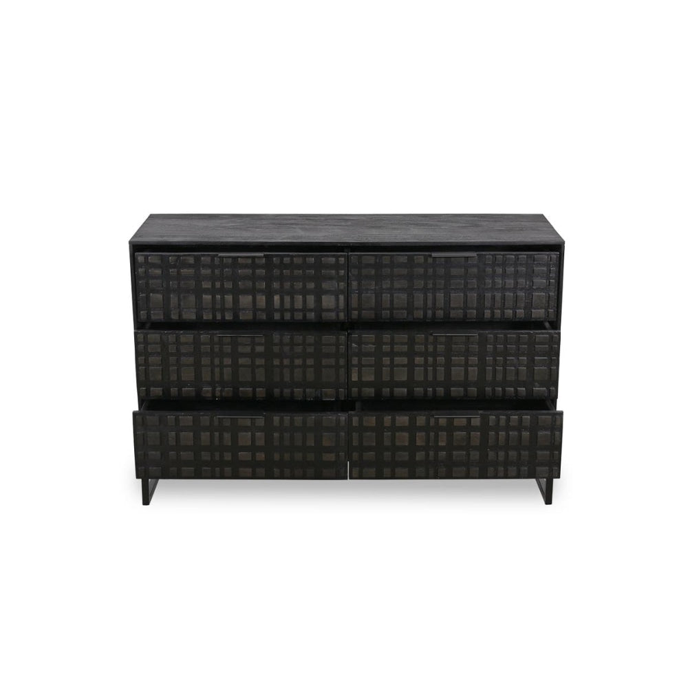 Oban Modern Chest of 6-Drawers Dresser Storage Cabinet - Black Of Drawers Fast shipping On sale