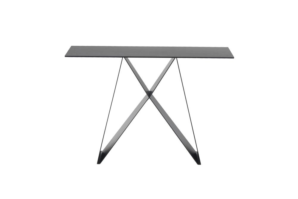 Odette Rectangular Console Hall Table - Black Metal Frame - Shadow Grey Ceramic Fast shipping On sale