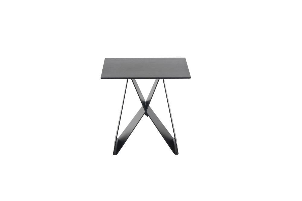 Odette Rectangular Side Table - Black Metal Frame - Shadow Grey Ceramic Fast shipping On sale