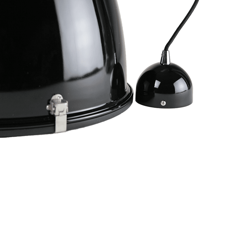 Orlyn Classic Industrial Metal with Acrylic Cover Frosted Diffuser Pendant Light Lamp - Black Fast shipping On sale