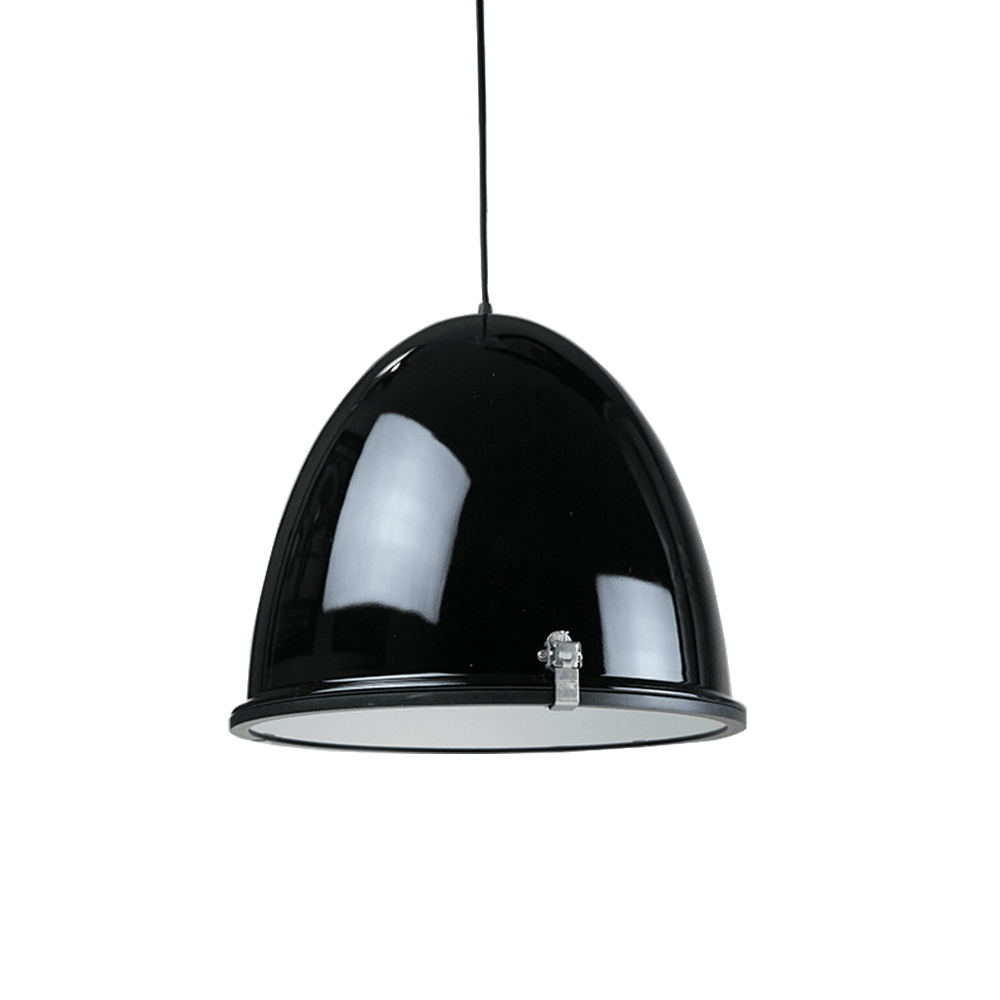 Orlyn Classic Industrial Metal with Acrylic Cover Frosted Diffuser Pendant Light Lamp - Black Fast shipping On sale