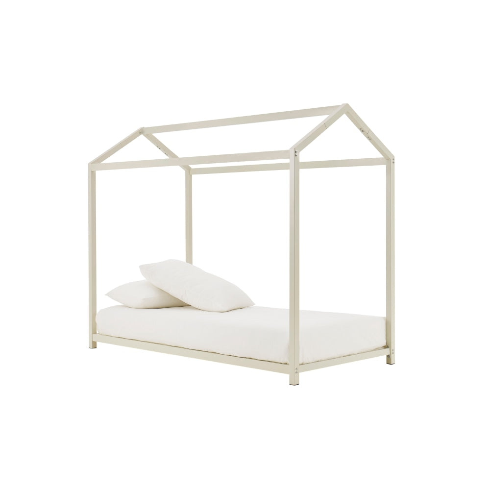 Ohio Children Kids House Shape Metal Bed Frame - White Furniture Fast shipping On sale
