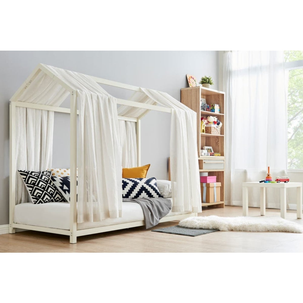 Ohio Children Kids House Shape Metal Bed Frame - White Furniture Fast shipping On sale