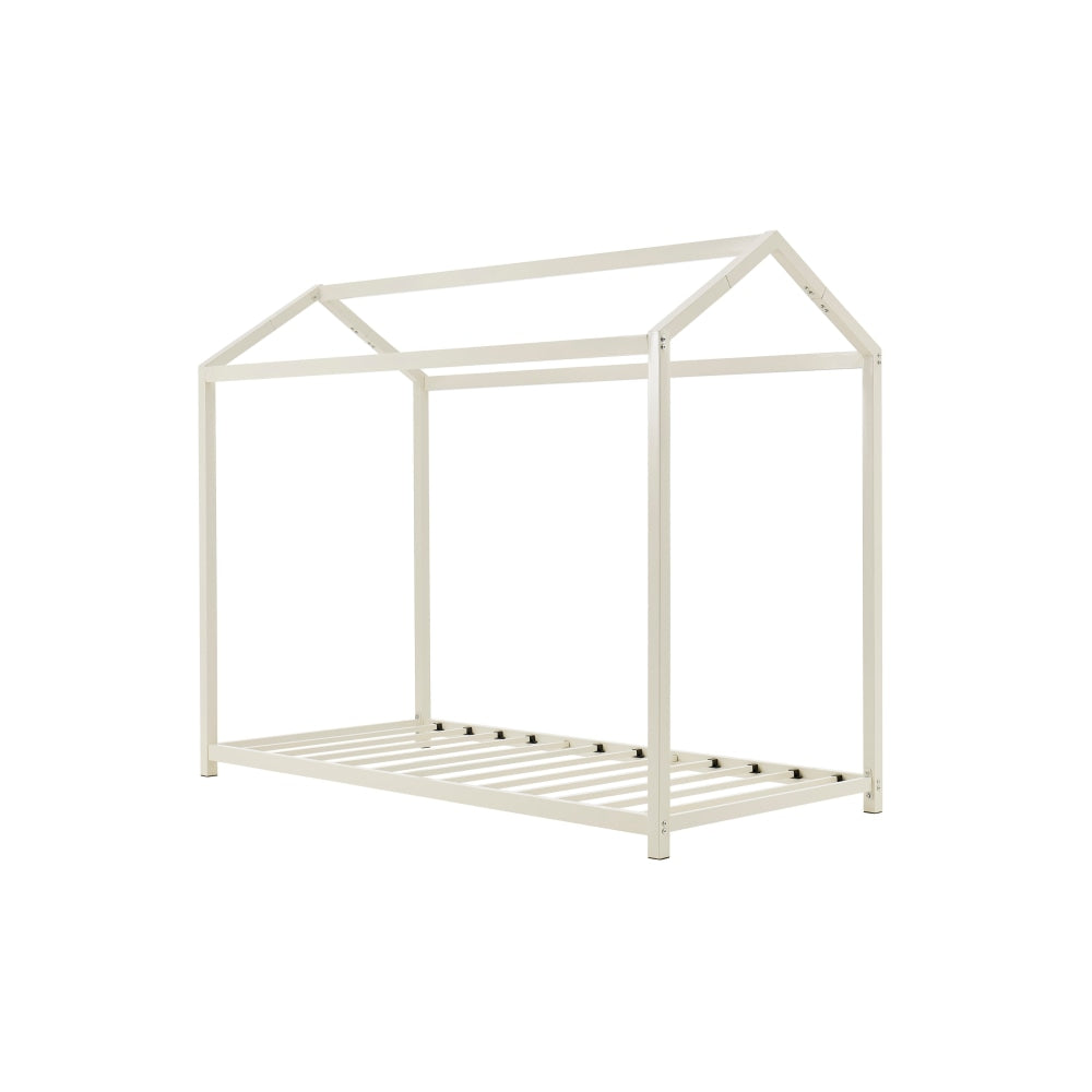 Ohio Children Kids House Shape Metal Bed Frame - White Furniture Fast shipping On sale