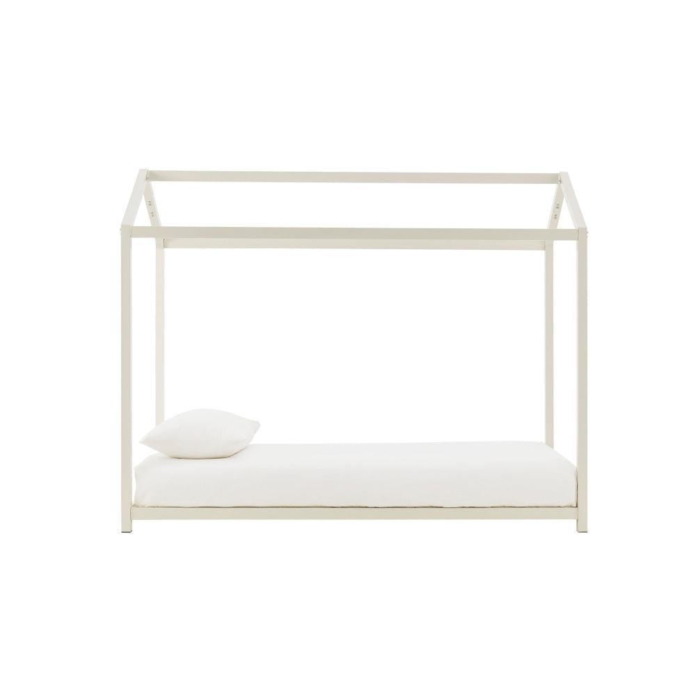 Ohio Children Kids House Shape Metal Bed Frame - White Furniture Fast shipping On sale