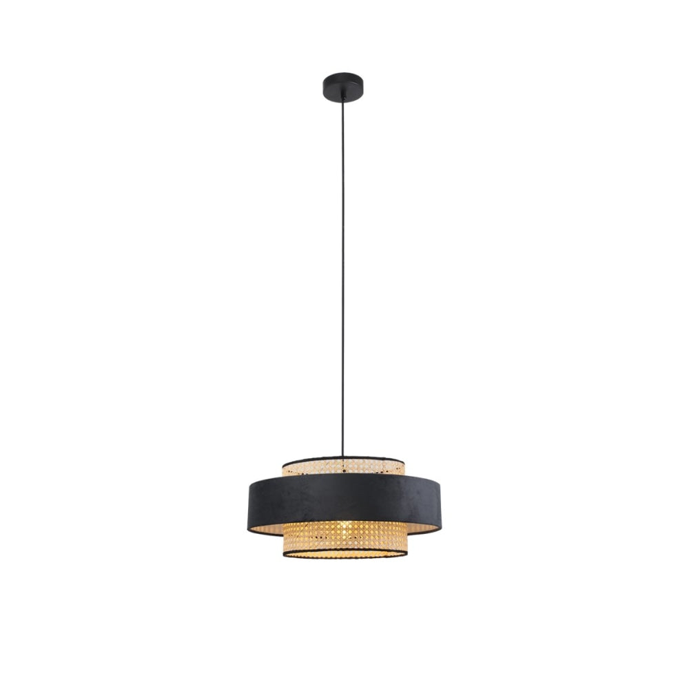 Olcay Modern Elegant Pendant Lamp Ceiling Light - Dark Grey & Natural Fast shipping On sale
