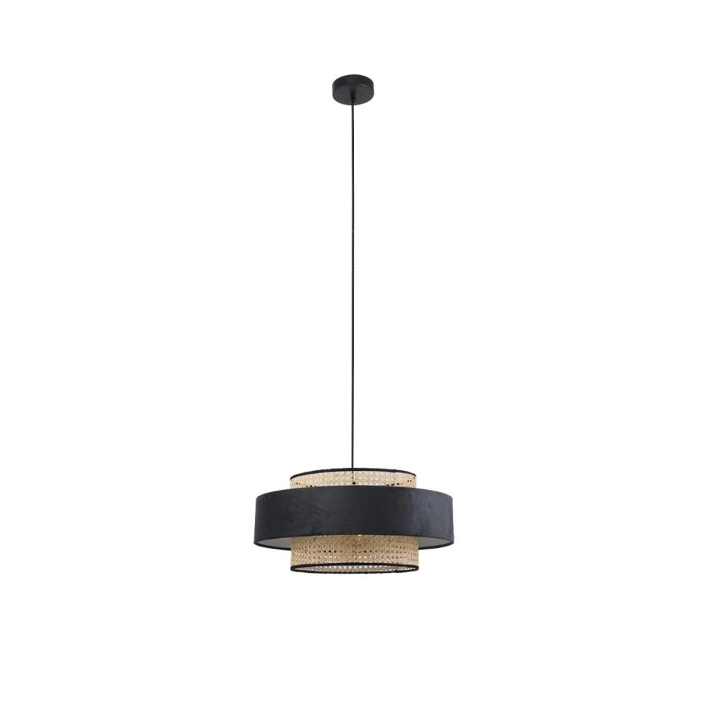 Olcay Modern Elegant Pendant Lamp Ceiling Light - Dark Grey & Natural Fast shipping On sale