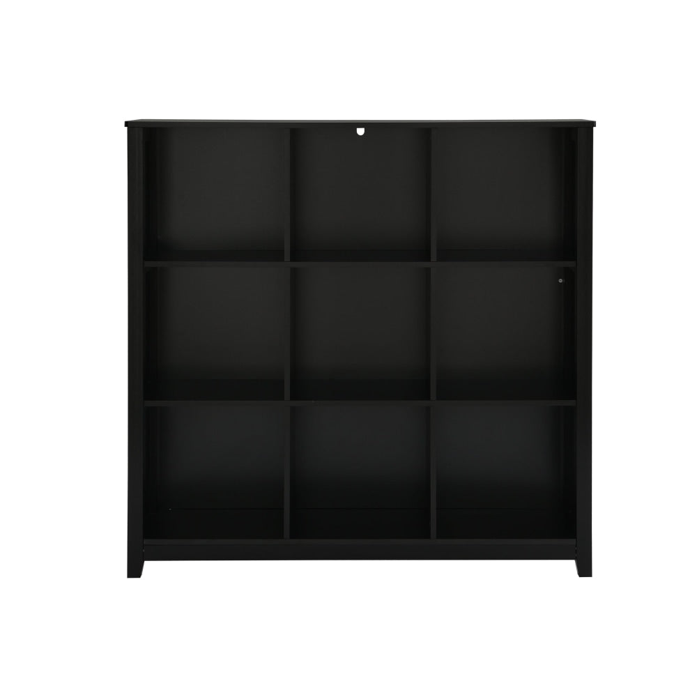 Oliver Modern 3-Tier 9-Cube Bookcase Display Cabinet - Black Fast shipping On sale