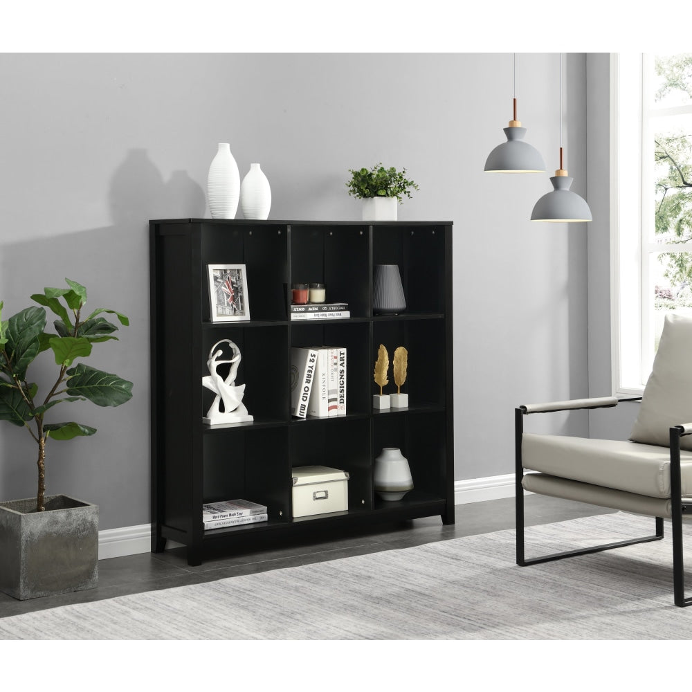Oliver Modern 3-Tier 9-Cube Bookcase Display Cabinet - Black Fast shipping On sale